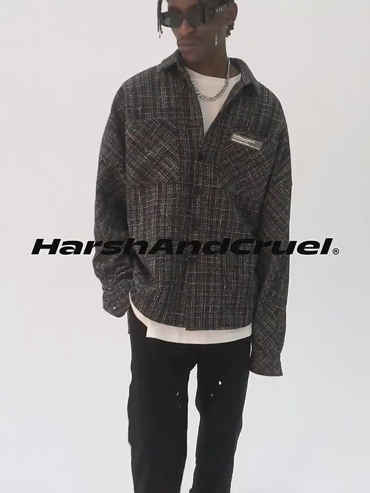 Harsh and Cruel Gothic Logo Flannel Shirt