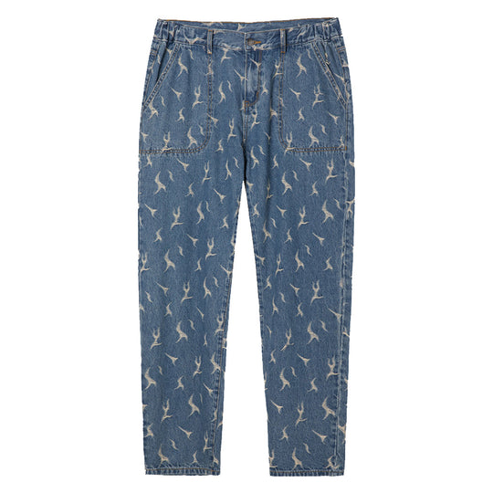F2CE Lightning Flame Washed Jacquard Denim Jeans Pants | Face 3 Face