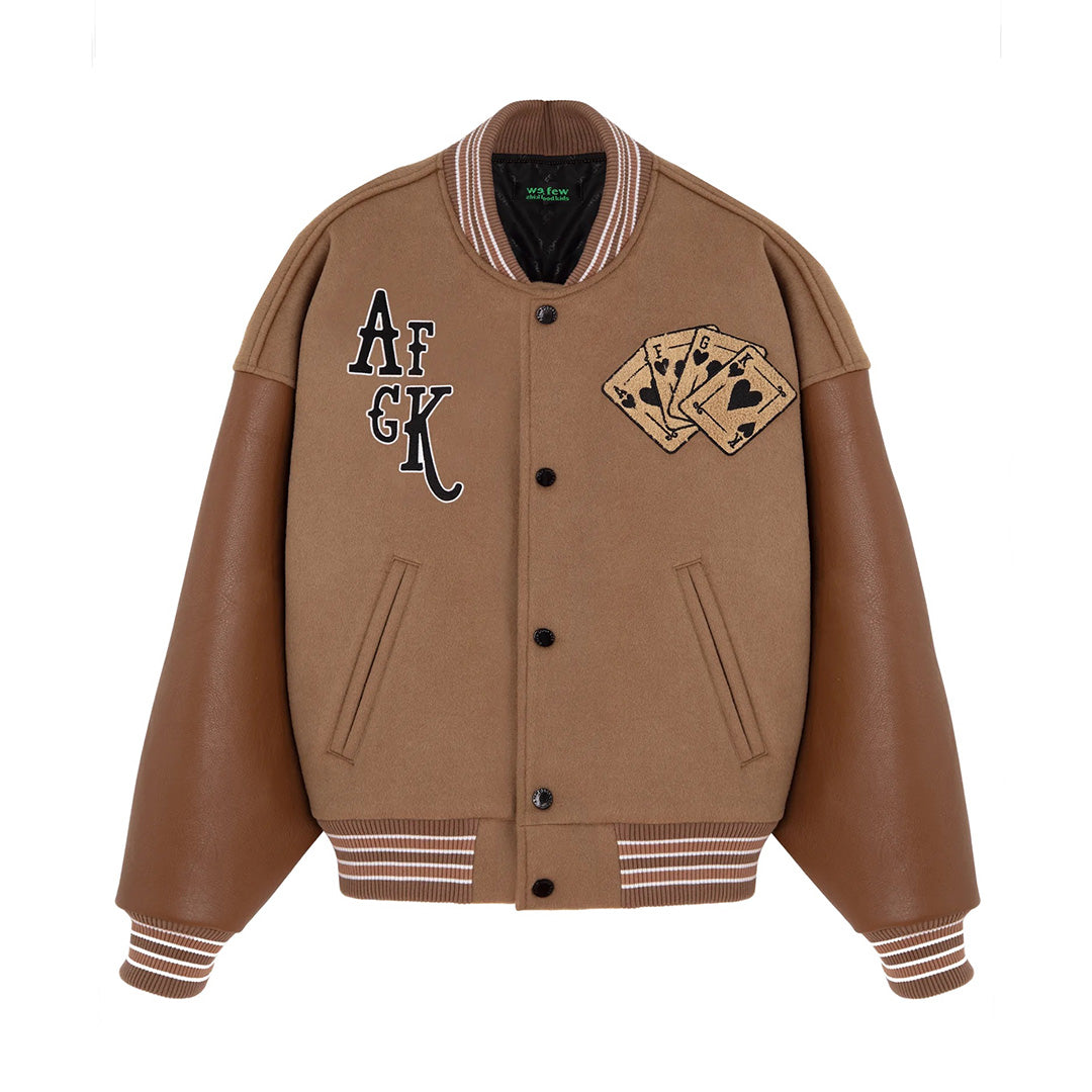 AFGK Dice Leather Varsity Jacket