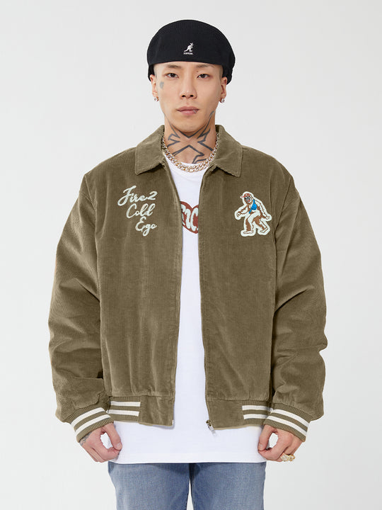 F2CE Embroidered Corduroy Varsity Jacket | Face 3 Face