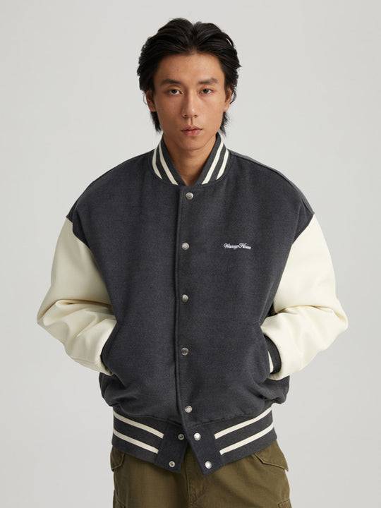 Wassup House Color Blocking Baseball Jacket
