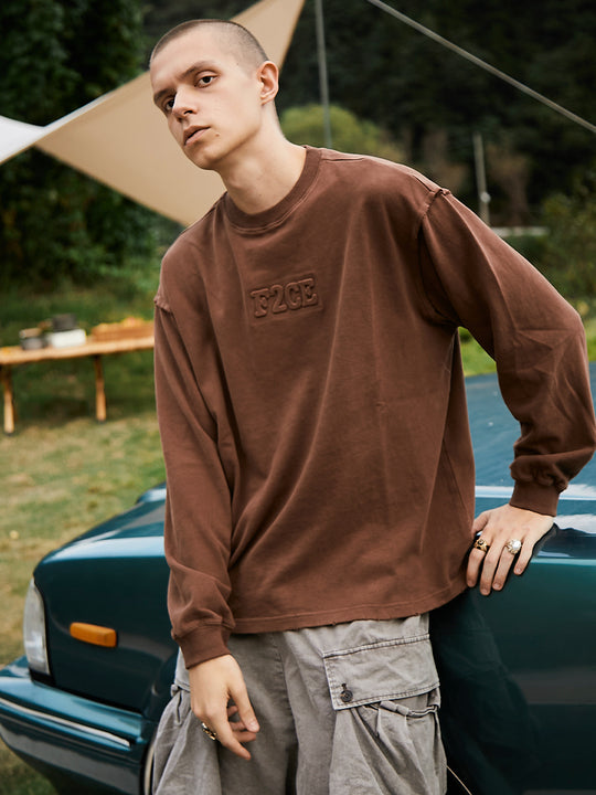 F2CE Dimensional Letter LOGO Long Sleeved Tee | Face 3 Face
