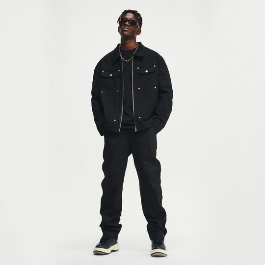 ANTIDOTE Stud Patch Punk Loose Zipper Jacket | Face 3 Face