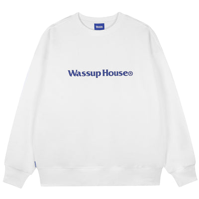 Wassup House Basic Printing Logo Sweatshirt white