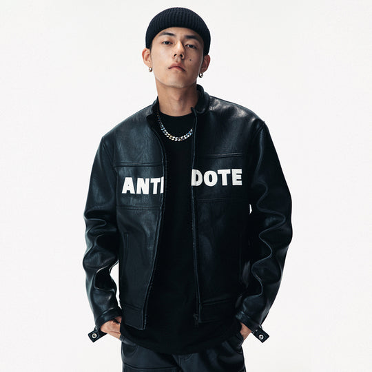 ANTIDOTE LOGO Motorcycle PU Leather Jacket | Face 3 Face