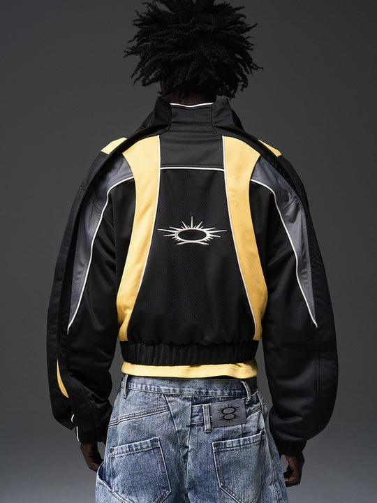 BLIND NO PLAN x BLACK8 Color Blocked Short Sports Jacket