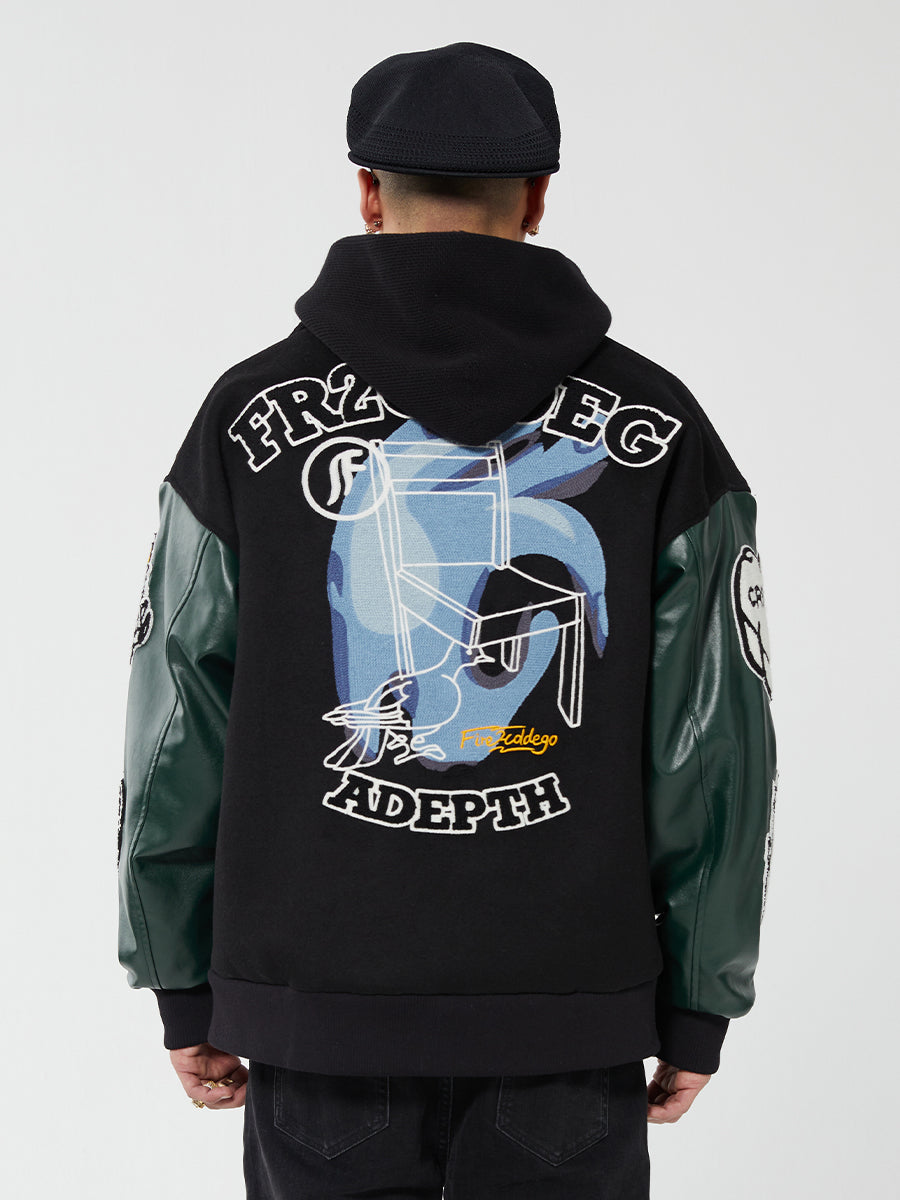 F2CE Towel Embroidered Wool Varsity Jacket | Face 3 Face