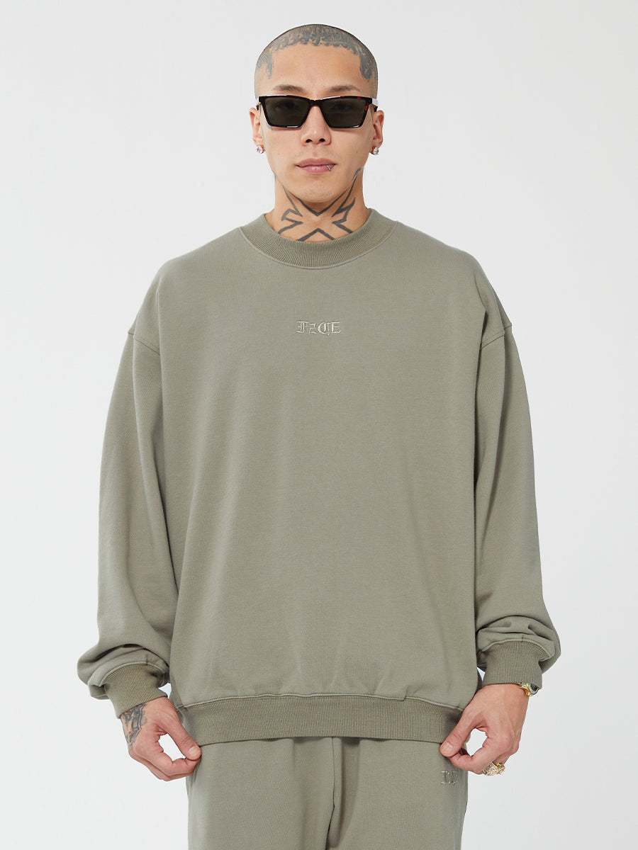 F2CE Embroidered LOGO Basic Pullover Sweatshirts | Face 3 Face