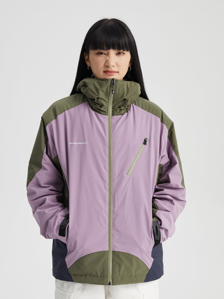 Wassup House Color Blocking Waterproof Hooded Jacket