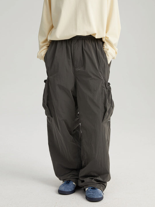 Wassup House Metallic Silk Large Pockets Work Pants