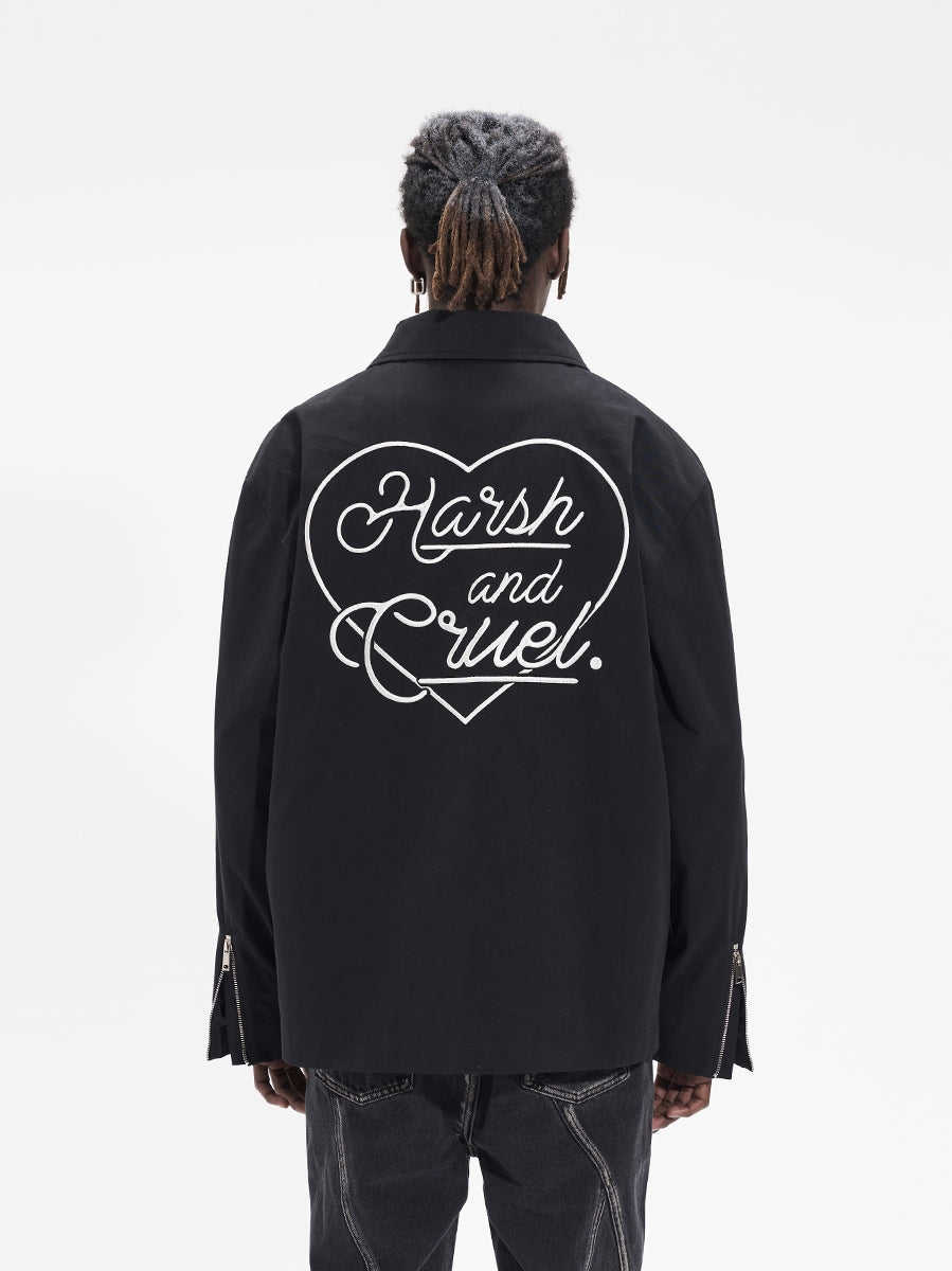 Harsh and Cruel Flower Body Lettering Love Embroidery Jacket | Face 3 Face
