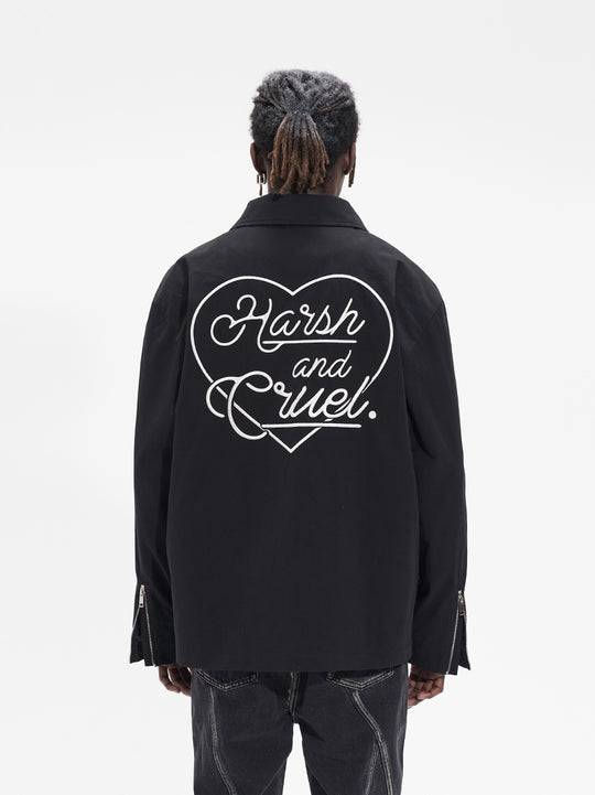 Harsh and Cruel Flower Body Lettering Love Embroidery Jacket | Face 3 Face