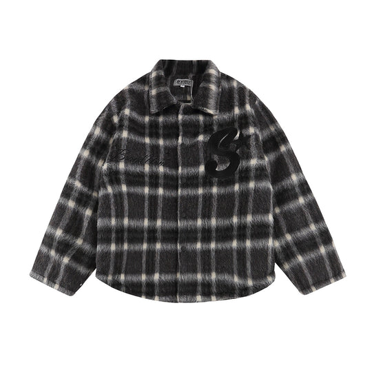F3F Select  Embroidery Checked Shirt Jacket