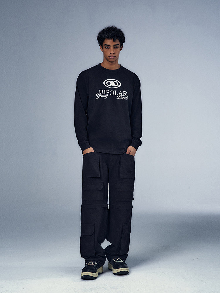 YADcrew x BIPOLAR Embossed Foam Basic Long Sleeve Tee