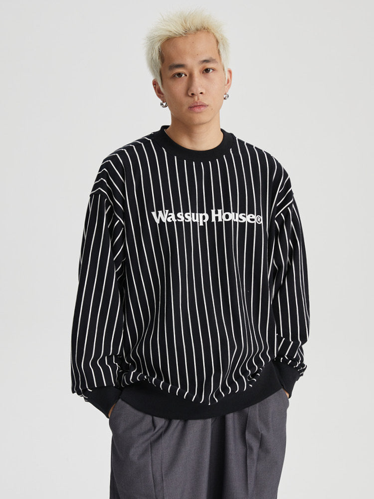Wassup House Stripes Basic Logo Sweatshirt