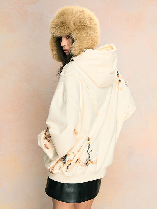 YADcrew Fire Burn Lace Broken Seam Hoodie