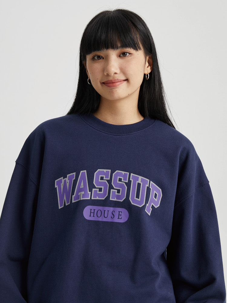 Wassup House School Logo Print Sweatshirt
