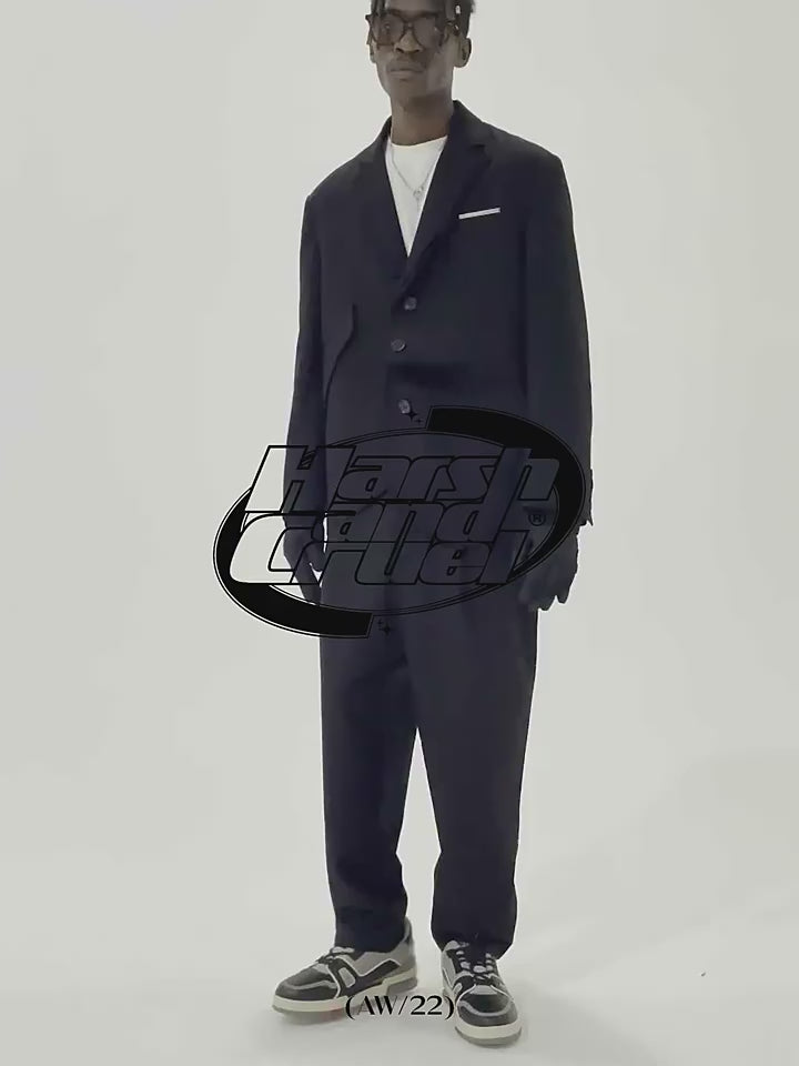 Harsh and Cruel Asymmetric Pocket Deconstructed Suit jacket