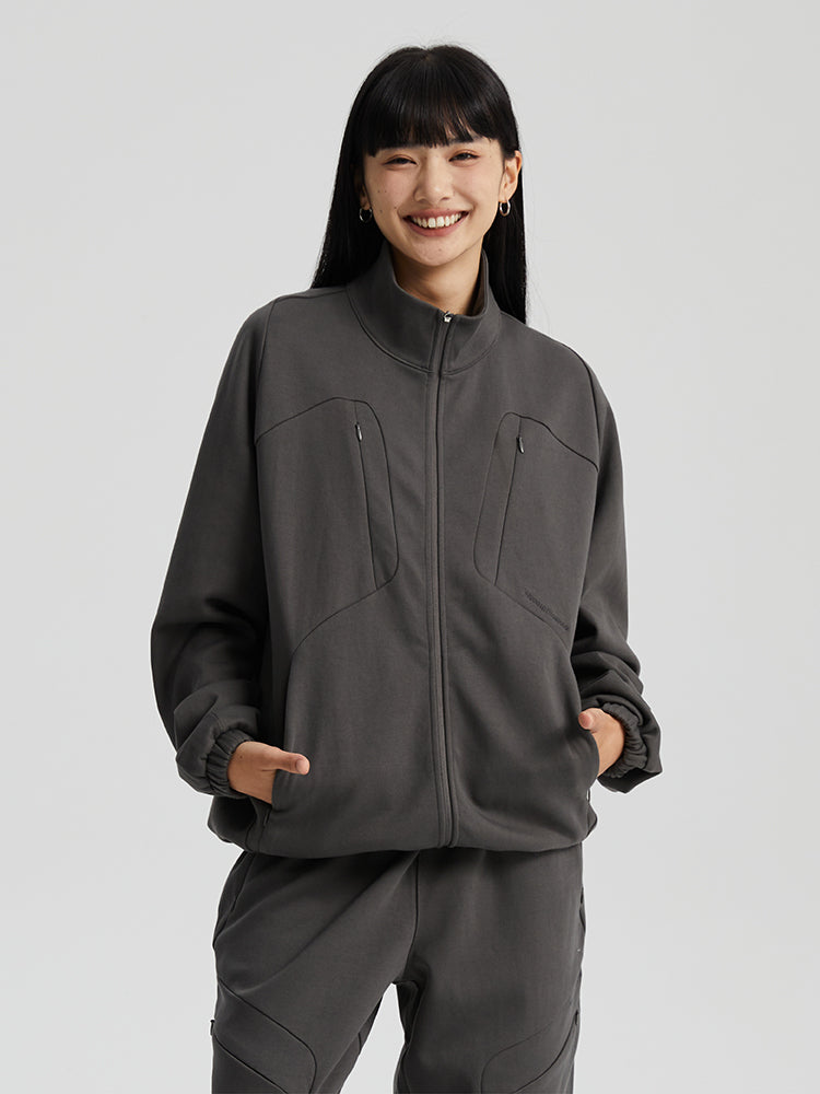 Wassup House Patchwork Deconstruction Zipper Sweater Jacket