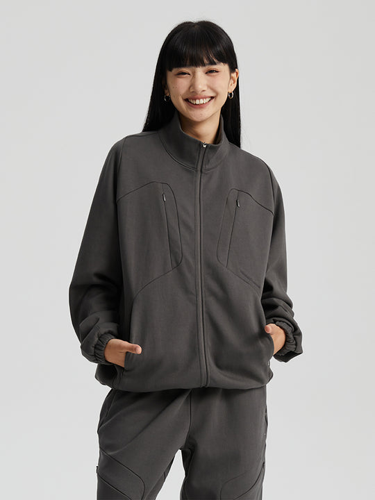 Wassup House Patchwork Deconstruction Zipper Sweater Jacket