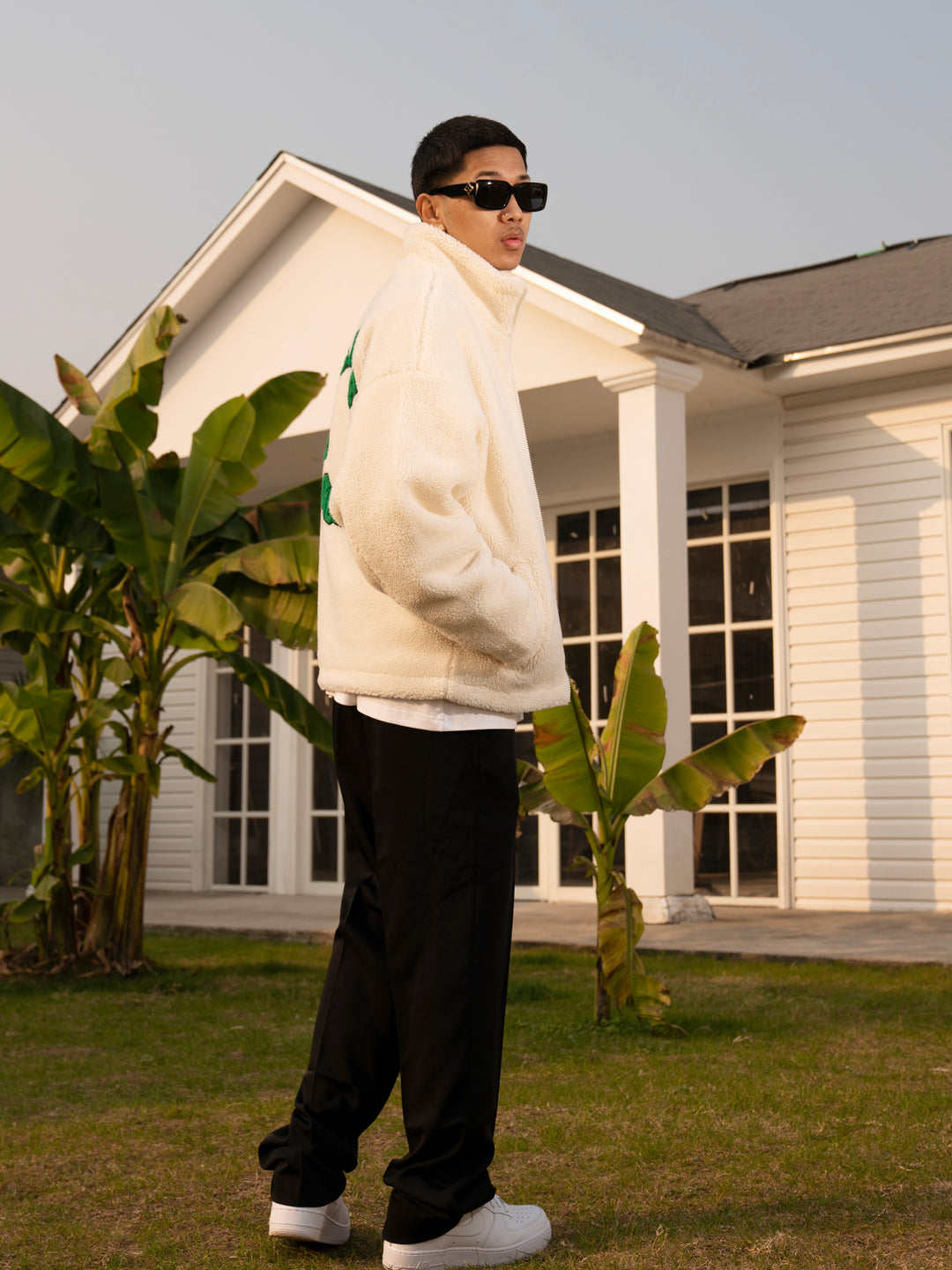 AFGK Sherpa Zip-up Fleece / Circle Logo Boa Jacket | Face 3 Face