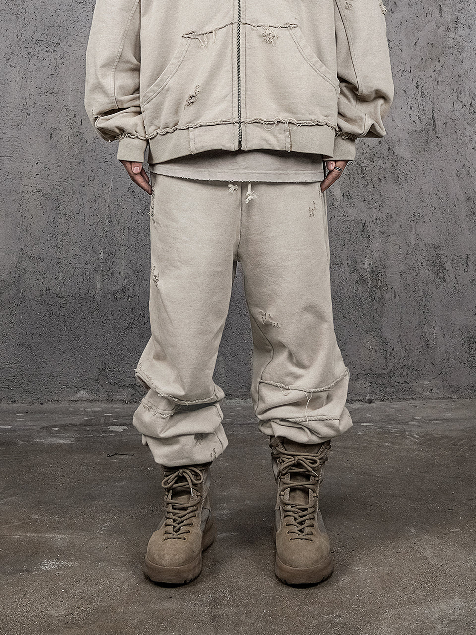 UNDERWATER Wasteland Distressed Drawstring Sweatpants