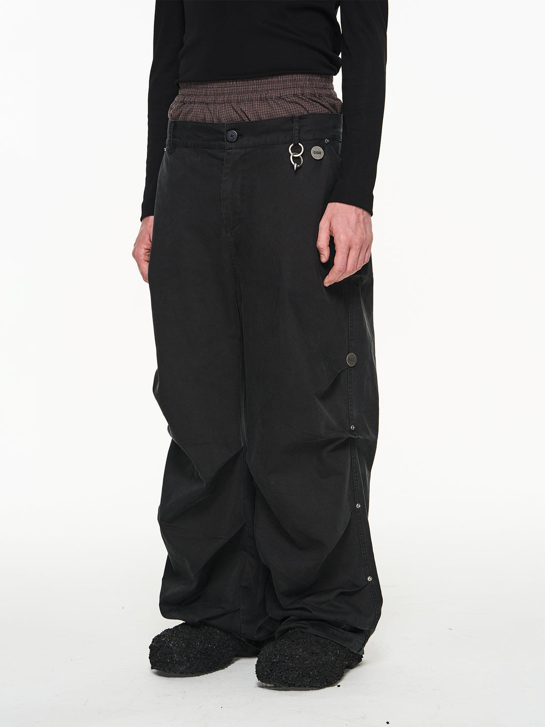 BLIND NO PLAN False Two Piece Pleated Pants