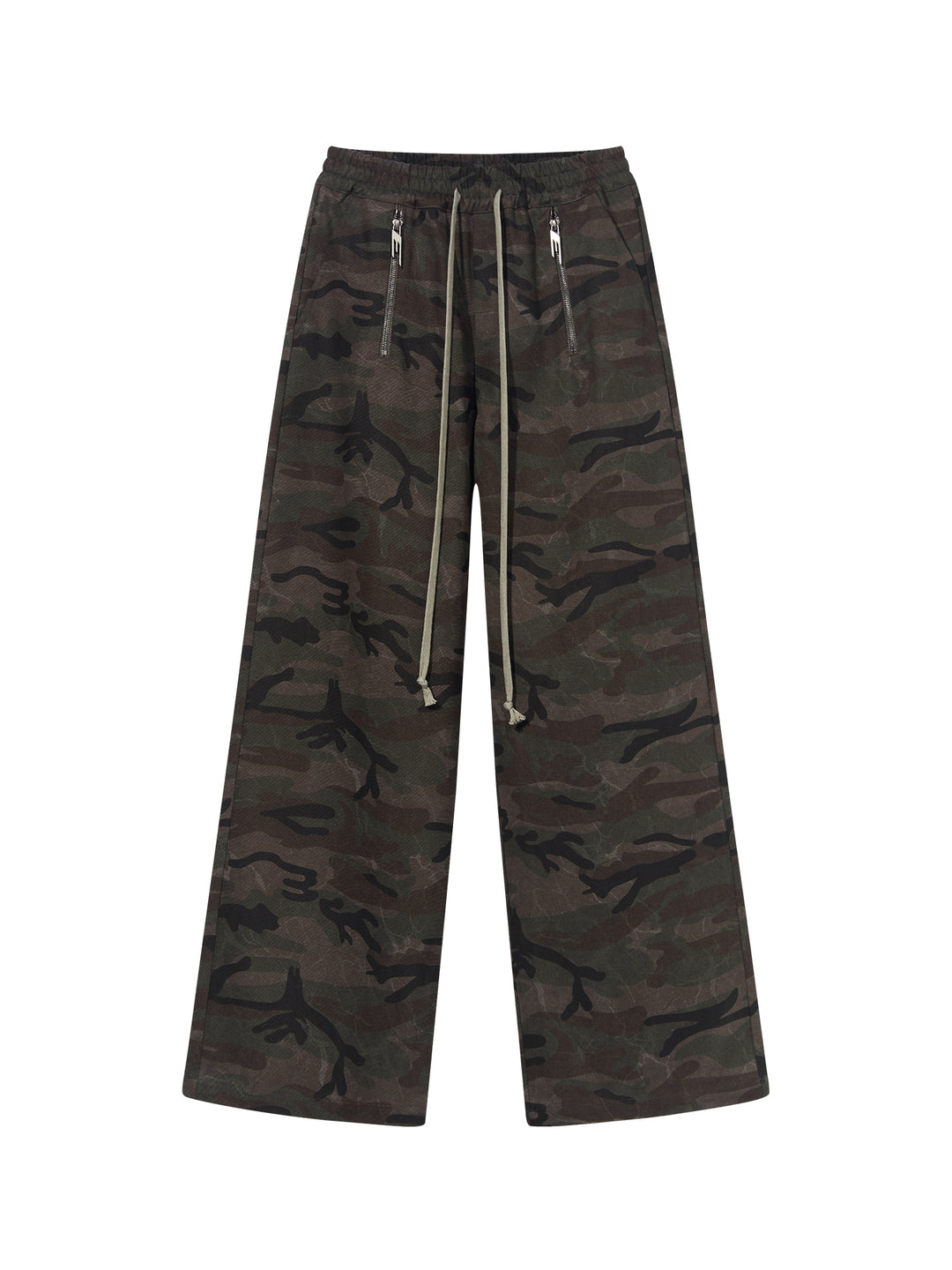 BLIND NO PLAN Zipper Drawstring Elastic Casual Pants