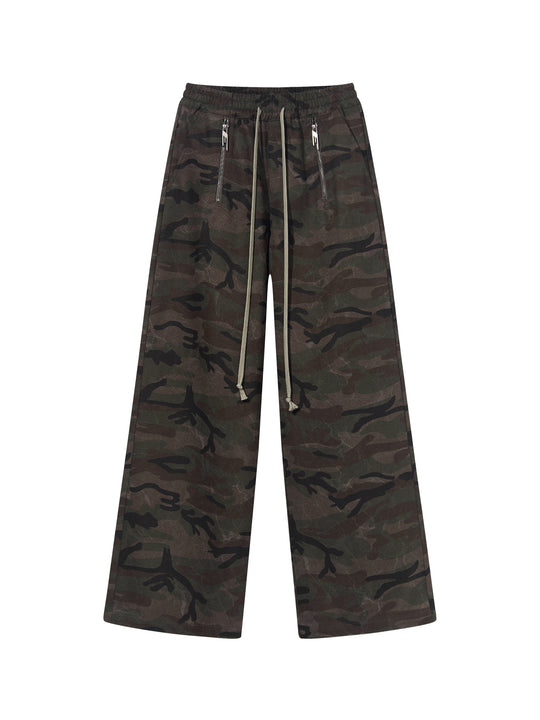 BLIND NO PLAN Zipper Drawstring Elastic Casual Pants