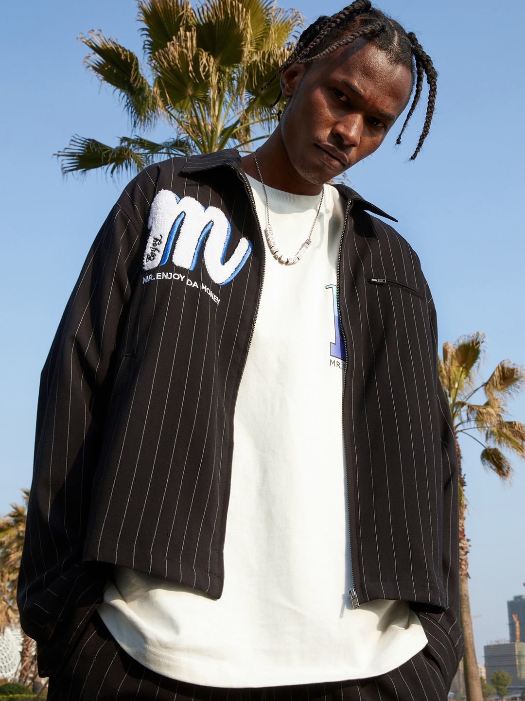 MEDM Striped Logo Jacket | Face 3 Face