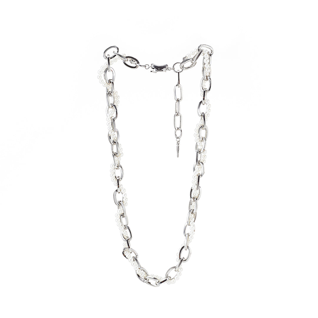 NboStore Cyberpunk Twisted Splicing Pearl Necklace | Face 3 Face