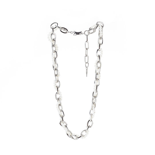 NboStore Cyberpunk Twisted Splicing Pearl Necklace | Face 3 Face