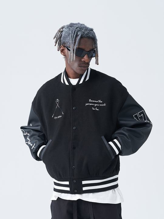 Harsh and Cruel Paisley Eight Ball (8 Ball) Varsity Jacket | Face 3 Face