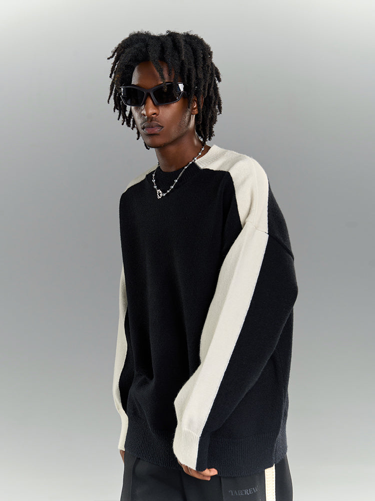 YADcrew Black & White Contrasting Knit Sweater