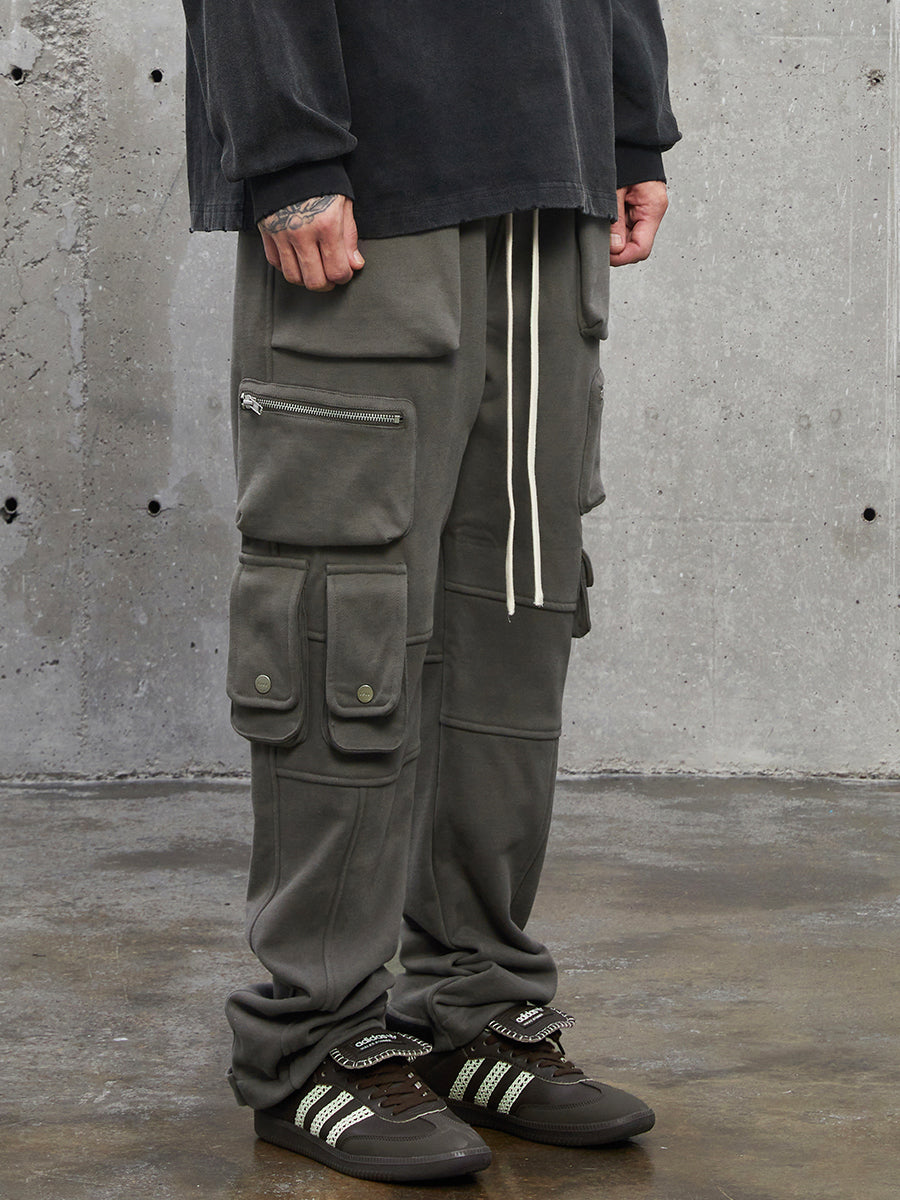 F2CE Functional Multi Zipper 3D Pockets Cargo Sweatpants