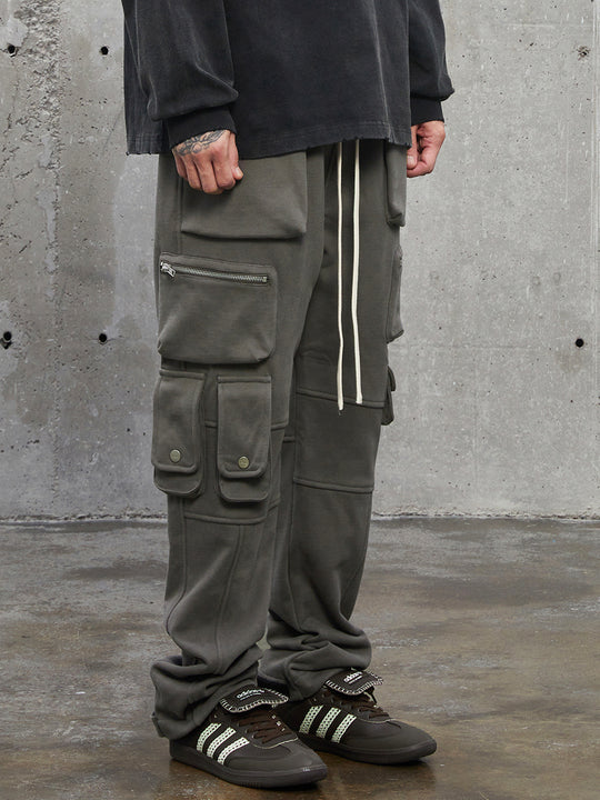 F2CE Functional Multi Zipper 3D Pockets Cargo Sweatpants