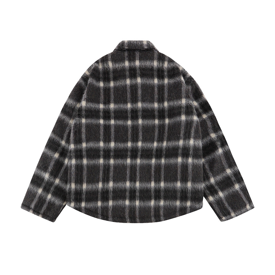 F3F Select  Embroidery Checked Shirt Jacket