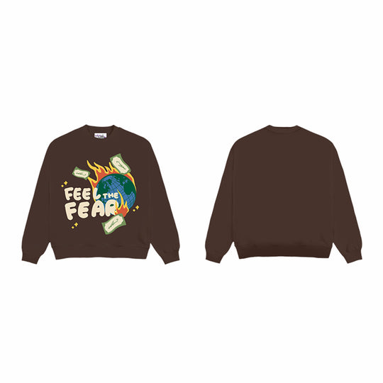F3F Select Feel The Fear Earth Print Sweatshirts