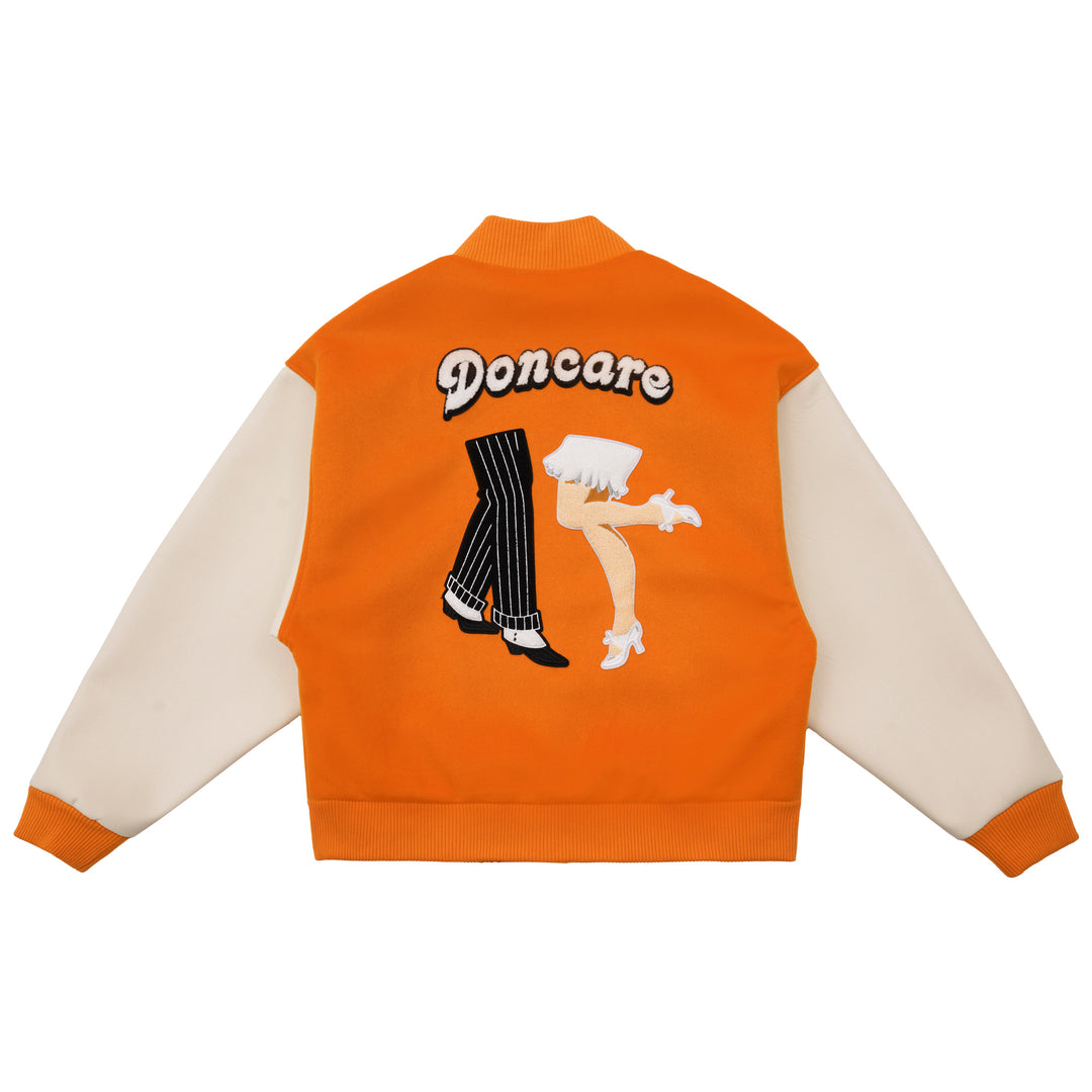 DONCARE Legs Varsity Baseball Jacket | Face 3 Face