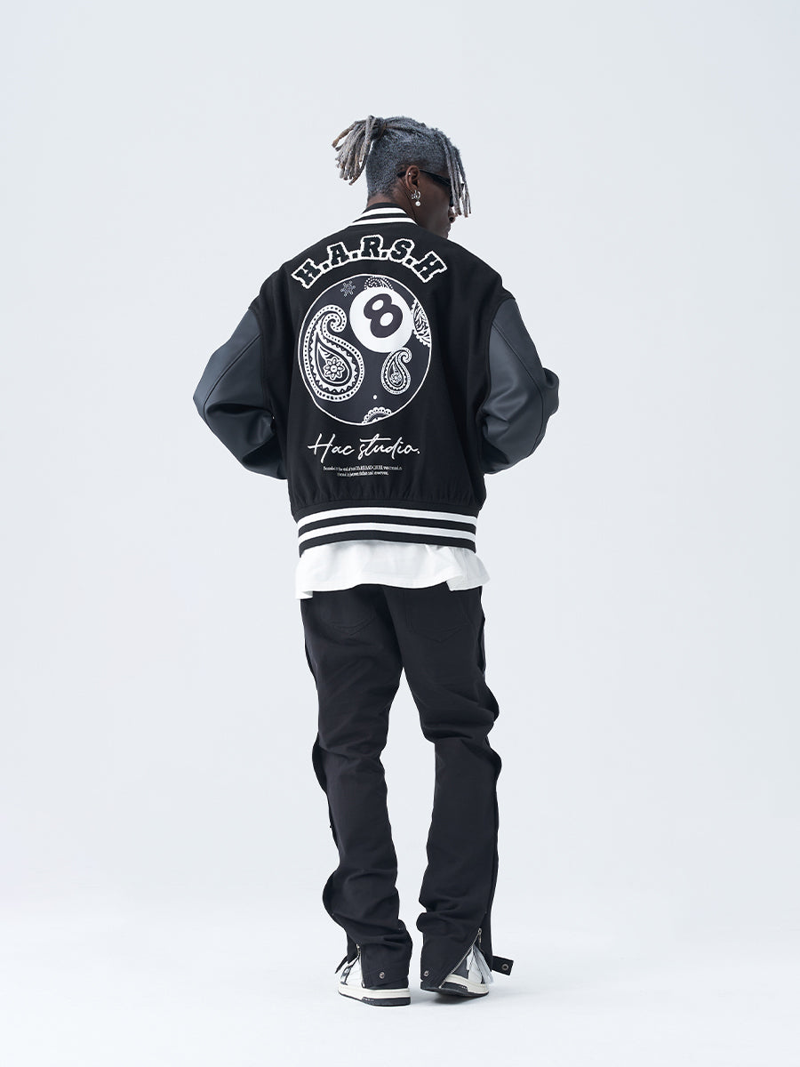 Harsh and Cruel Paisley Eight Ball (8 Ball) Varsity Jacket | Face 3 Face