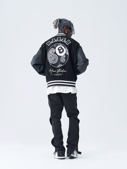 Harsh and Cruel Paisley Eight Ball (8 Ball) Varsity Jacket | Face 3 Face