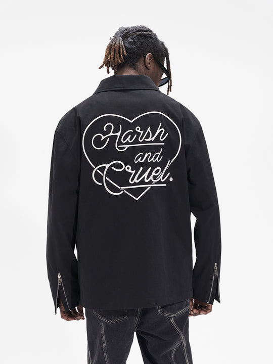 Harsh and Cruel Flower Body Lettering Love Embroidery Jacket | Face 3 Face