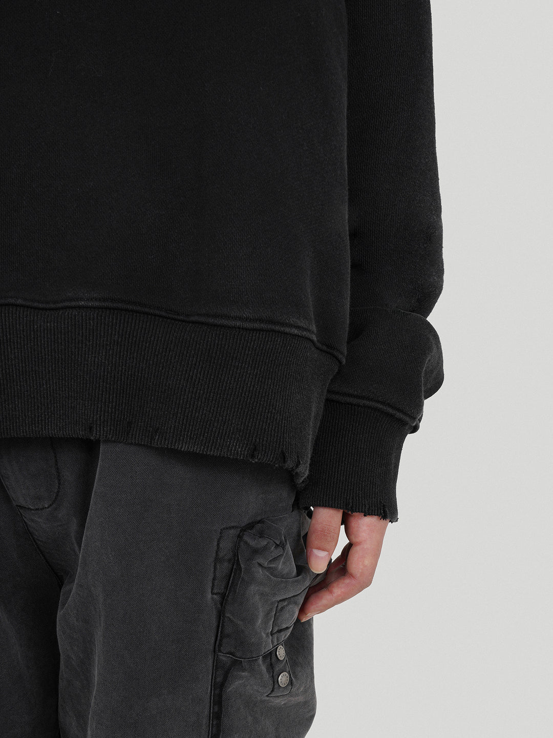 UNDERWATER Washed Destroyed Smoke Logo Print Hoodie