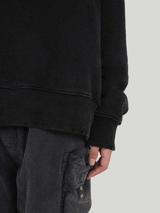 UNDERWATER Washed Destroyed Smoke Logo Print Hoodie