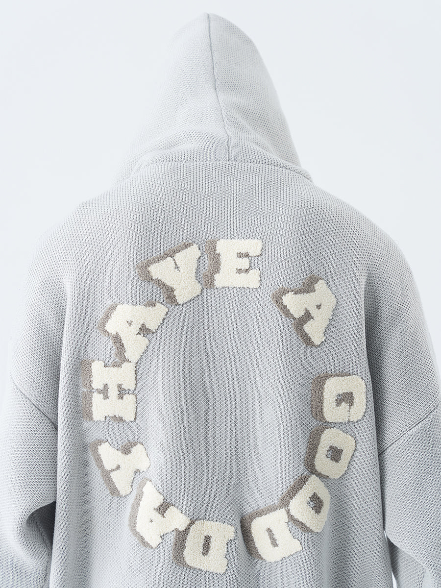 Harsh and Cruel Circular 3D LOGO Hoodie Knit Sweater | Face 3 Face