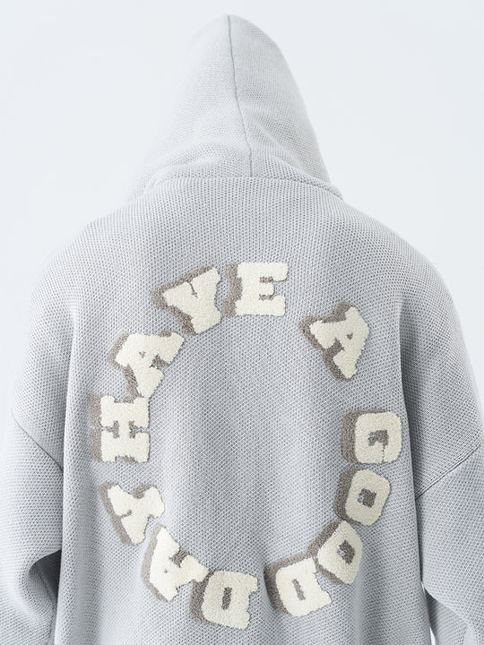Harsh and Cruel Circular 3D LOGO Hoodie Knit Sweater | Face 3 Face