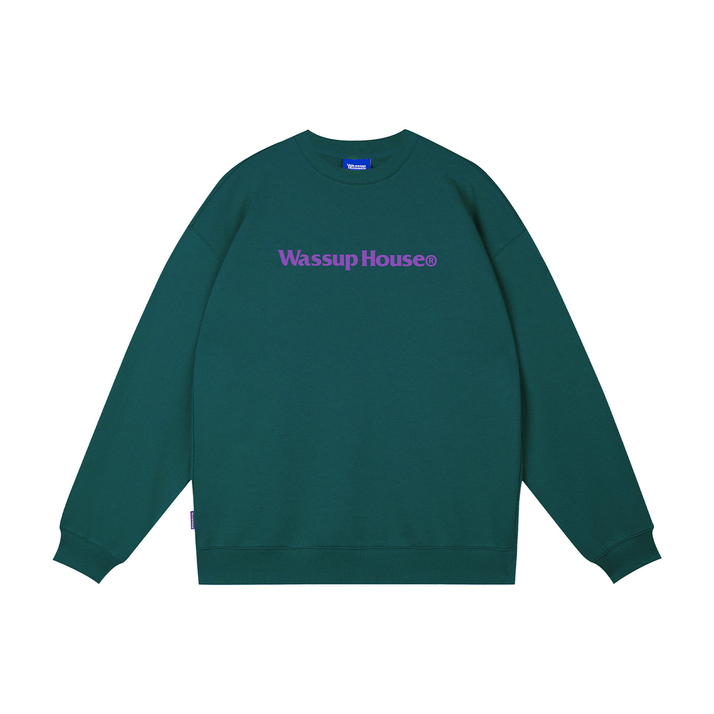 Wassup House Basic Printing Logo Sweatshirt dark green