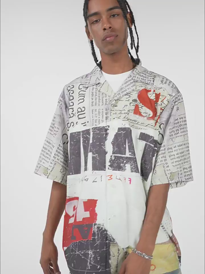 Harsh and Cruel Newspaper Full Print Cuban Shirt
