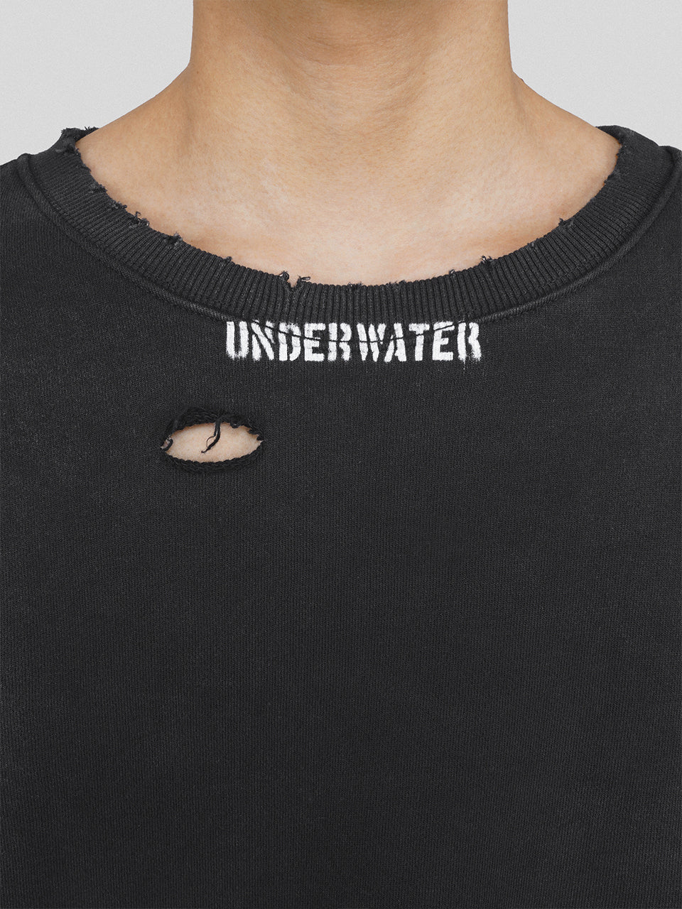 UNDERWATER Mottled Aged Logo Print Sweatshirt
