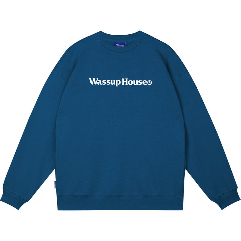 Wassup House Basic Printing Logo Sweatshirt blue